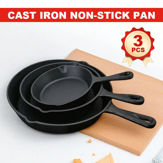 3-piece cast iron cookware set