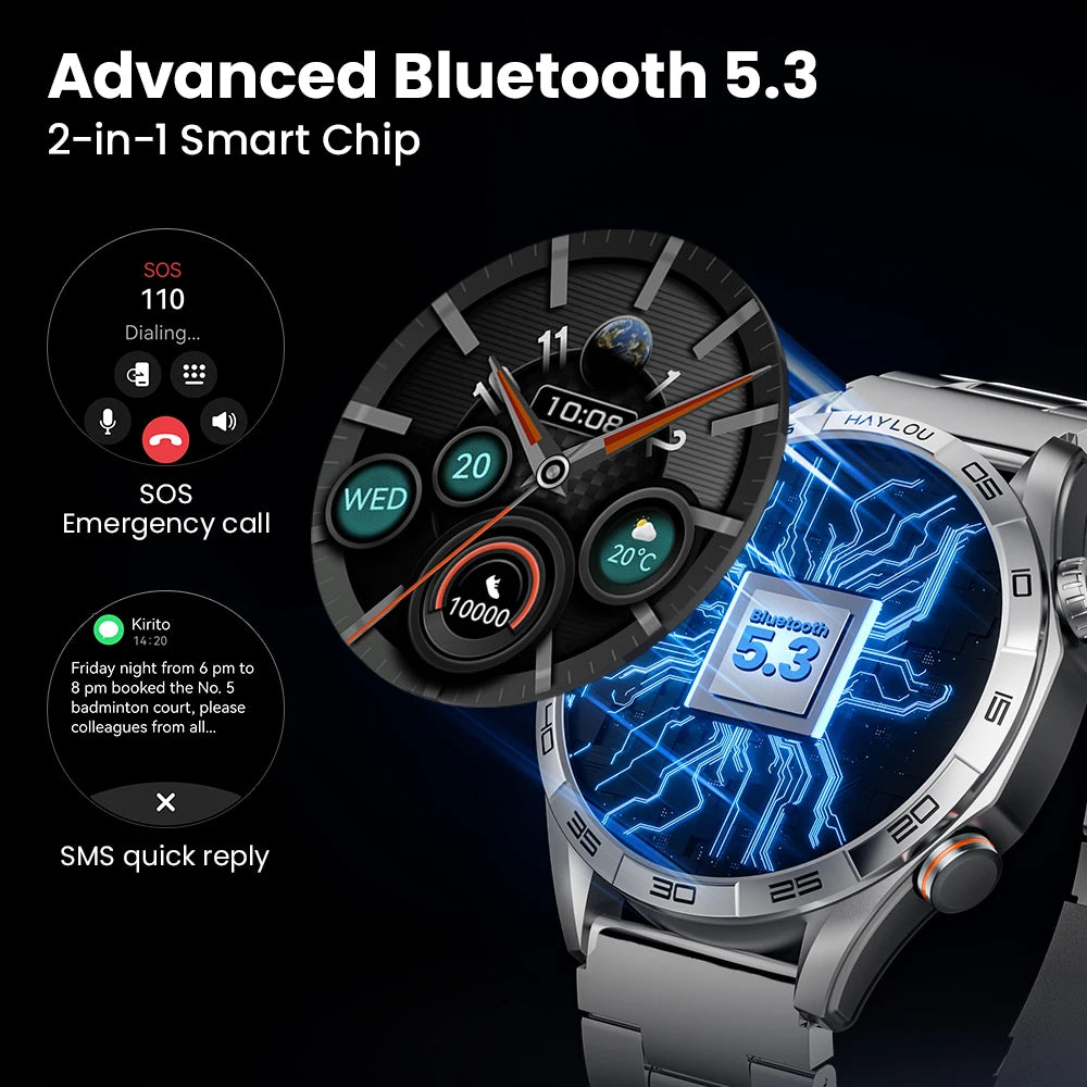 Solar Sports Smartwatch
1.58'' AMOLED Display 60Hz Smart Watch 24H Health Monitoring Smartwatch for Men