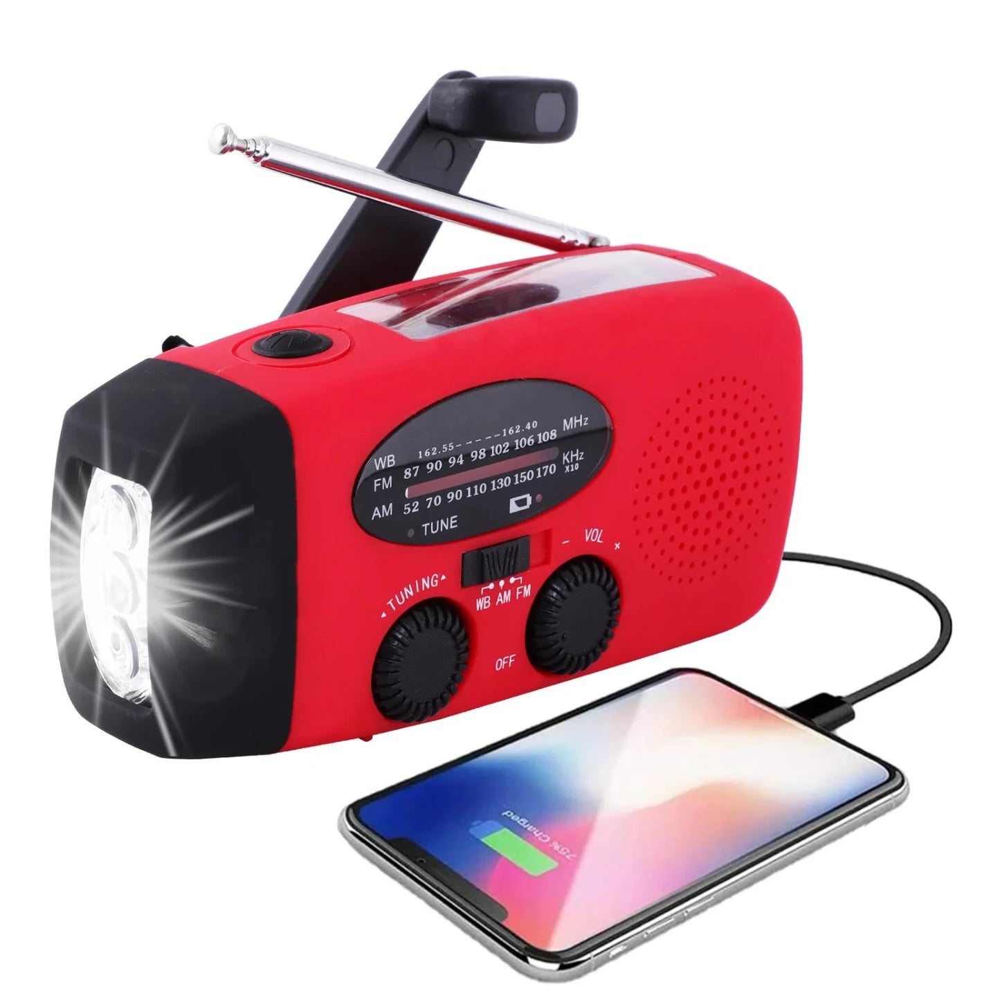 Solar Hand Crank Camping Light w/ AM/FM Radio