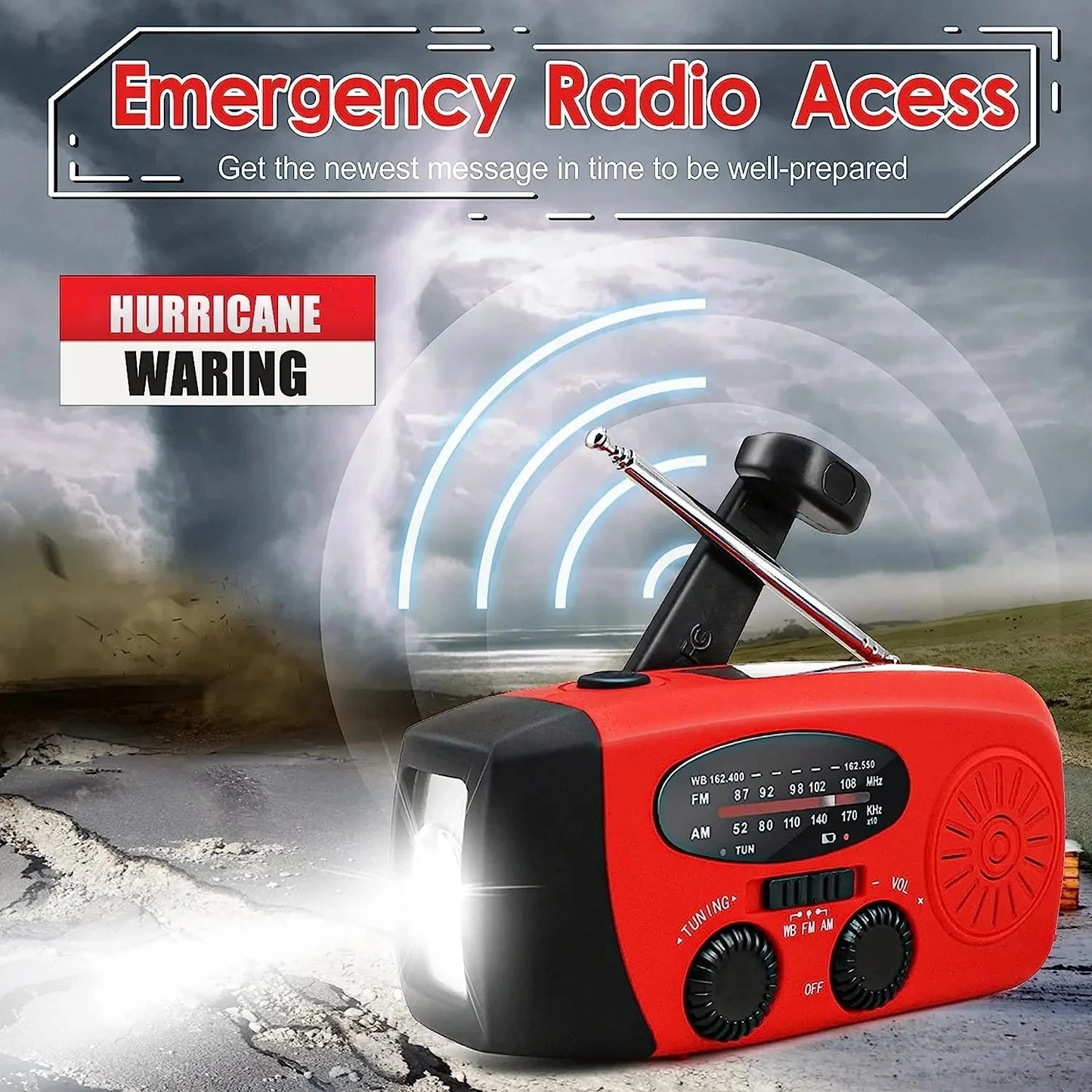 Solar Hand Crank Camping Light w/ AM/FM Radio
