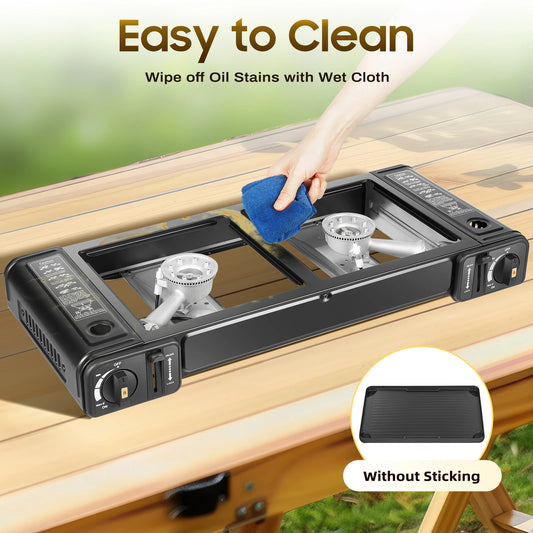 2-Burner Portable Camping Stove