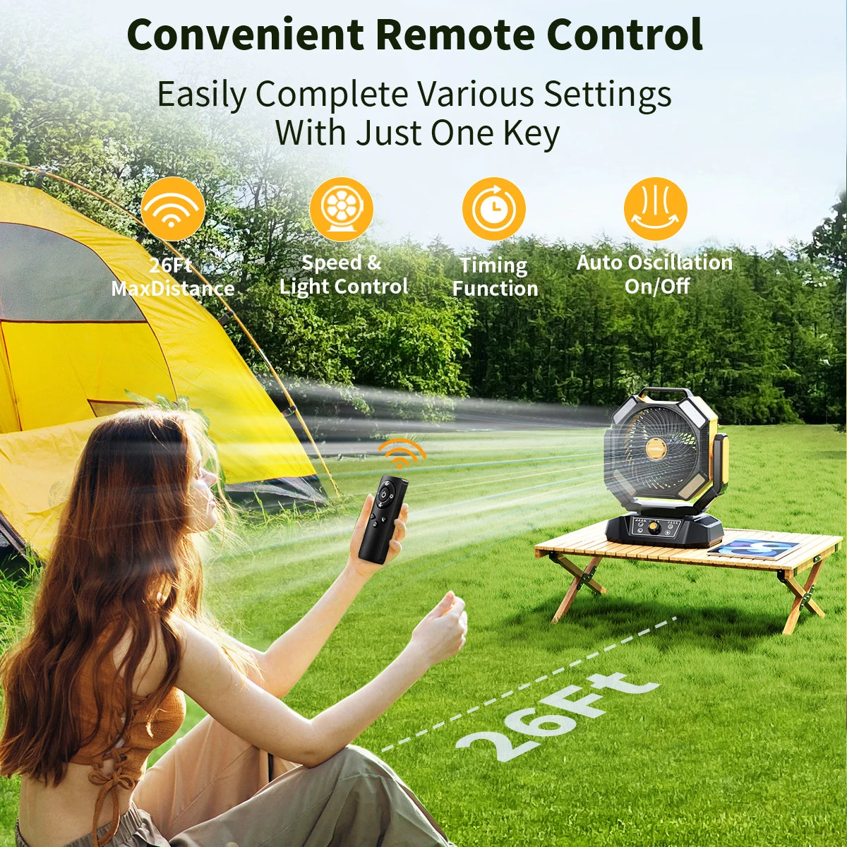 Portable Battery-Operated Camping Fan
