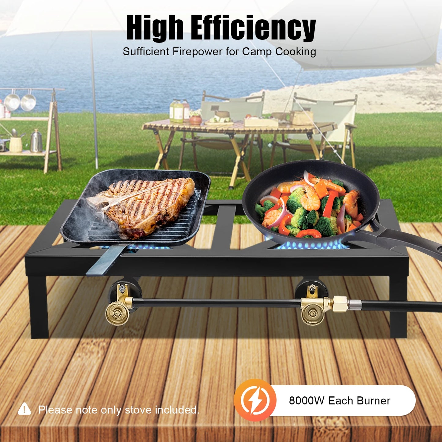 Double Burner Gas Camping Stove