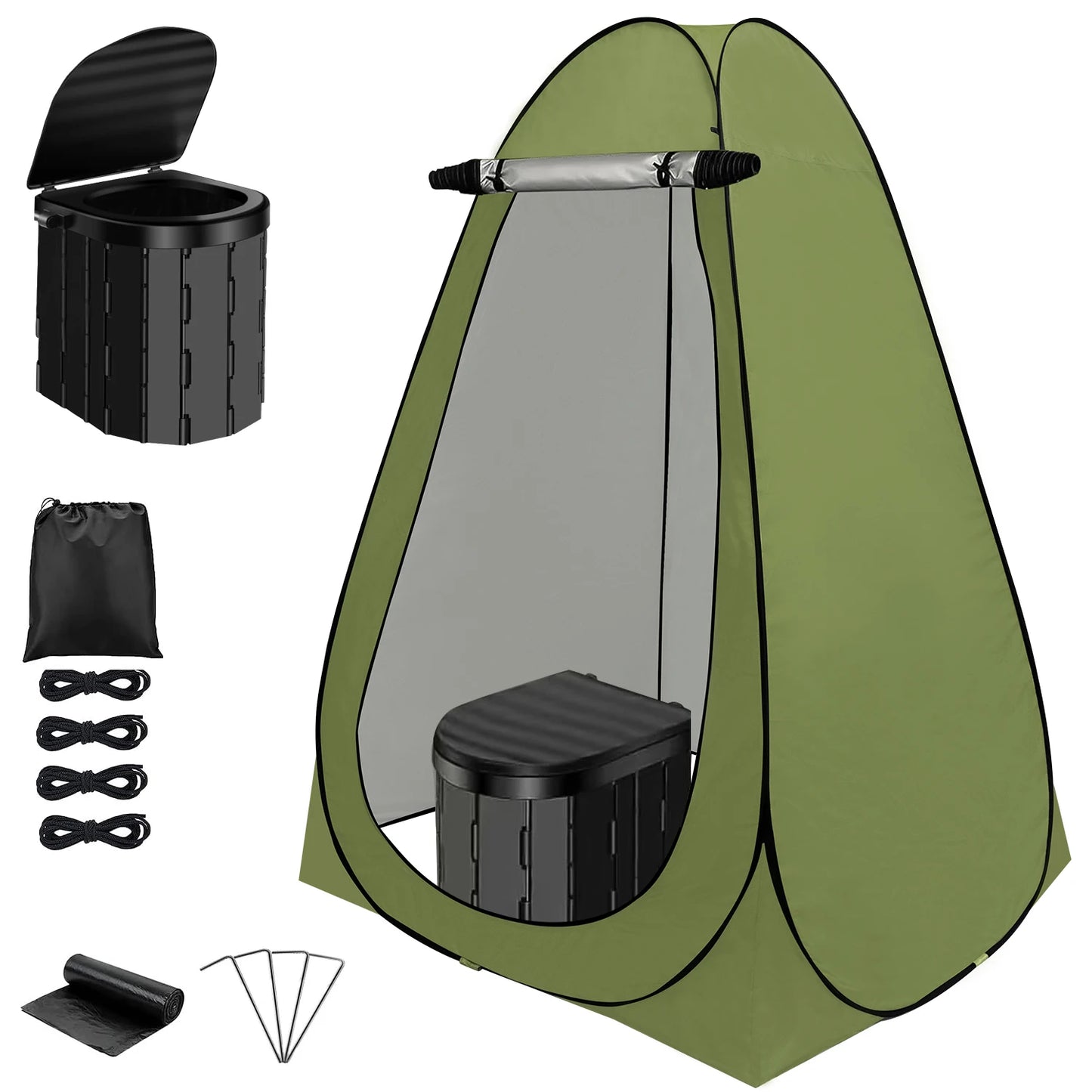 Camping Portable Toilet with Privacy Tent