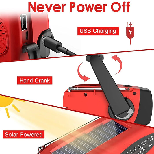 Solar Hand Crank Camping Light w/ AM/FM Radio
