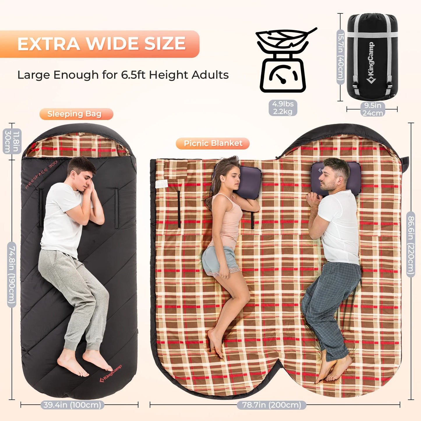 KingCamp Flannel Sleeping Bag