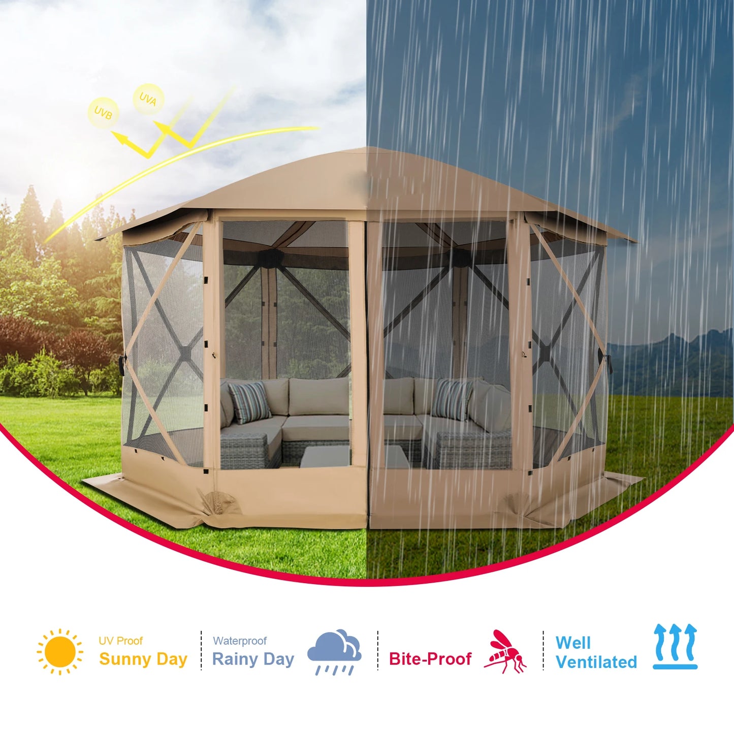 Pop up Gazebo Screen Tent for Camping