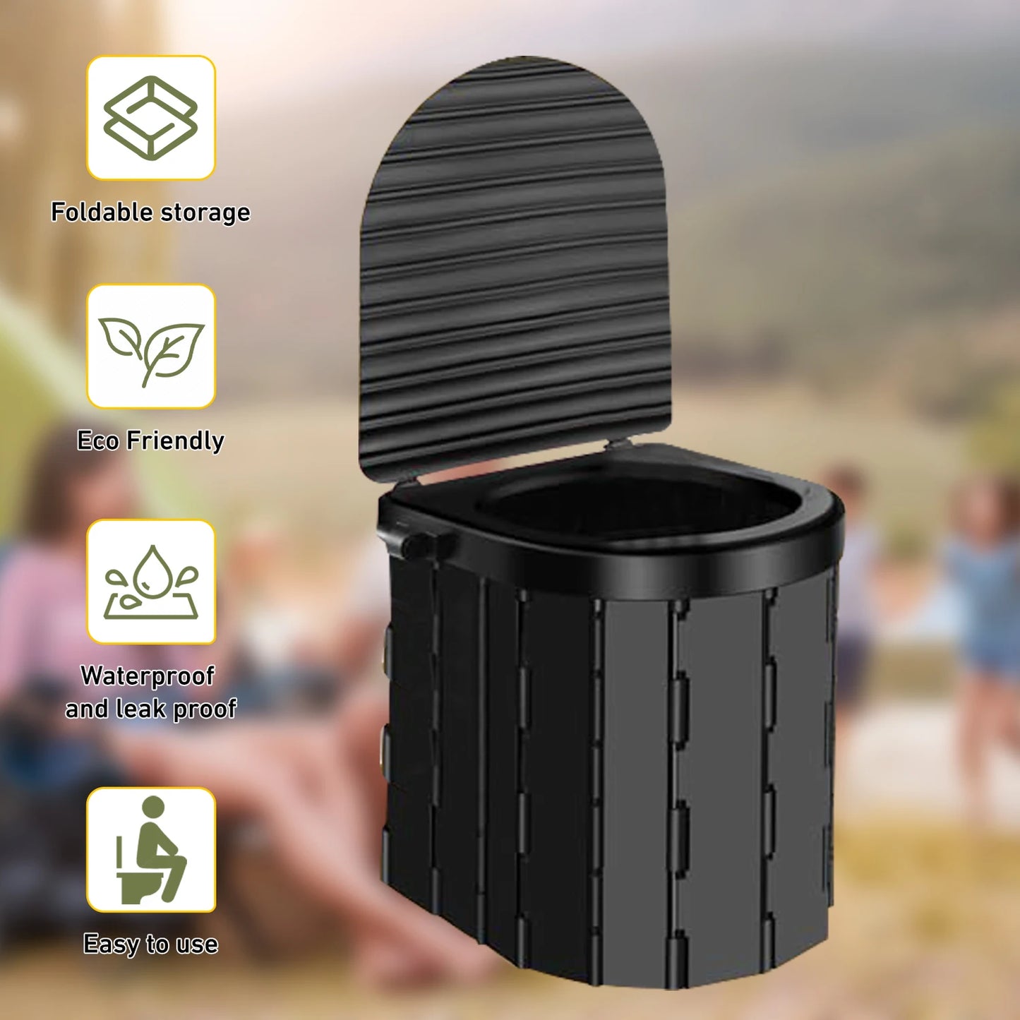 Camping Portable Toilet with Privacy Tent