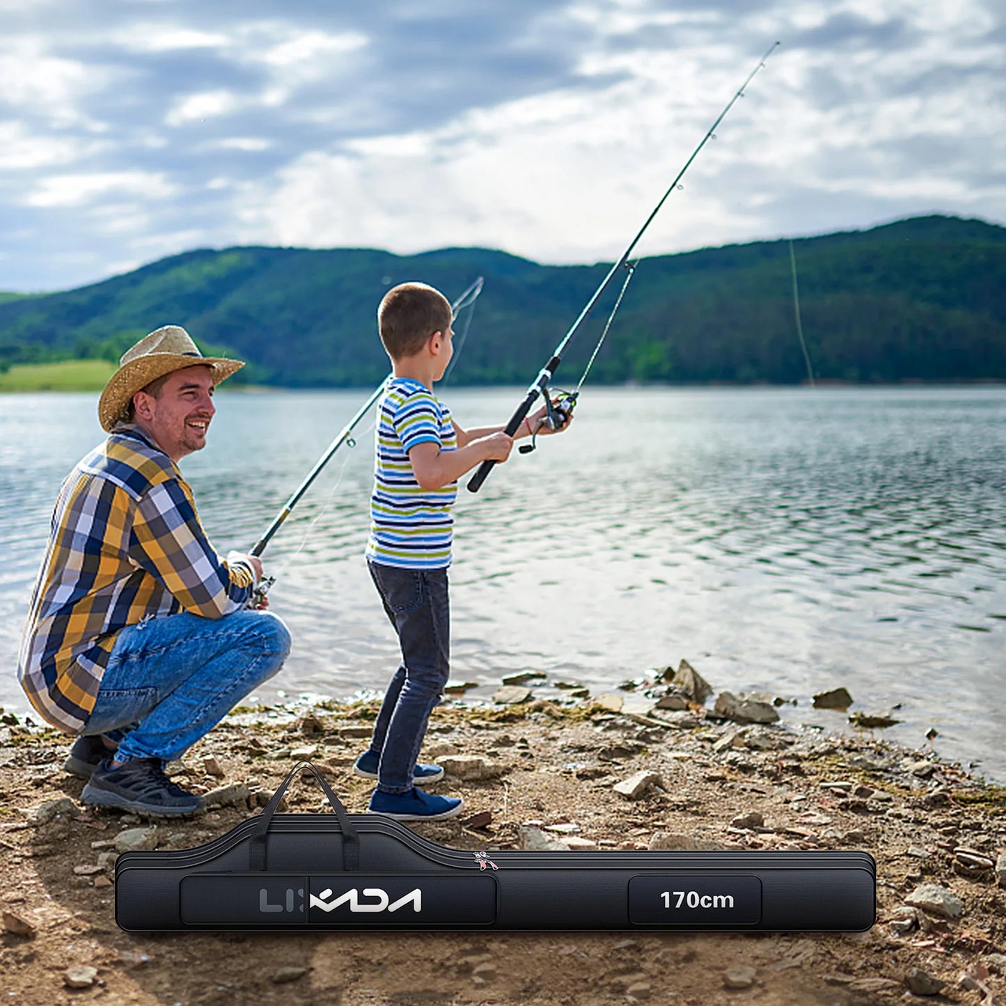 Oxford Cloth Folding Fishing Rod Reel Bag