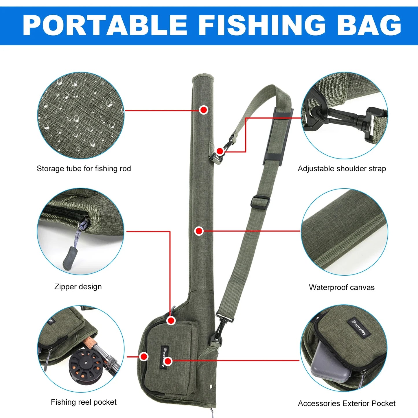 9' Fly Fishing Rod and Reel Carry Bag