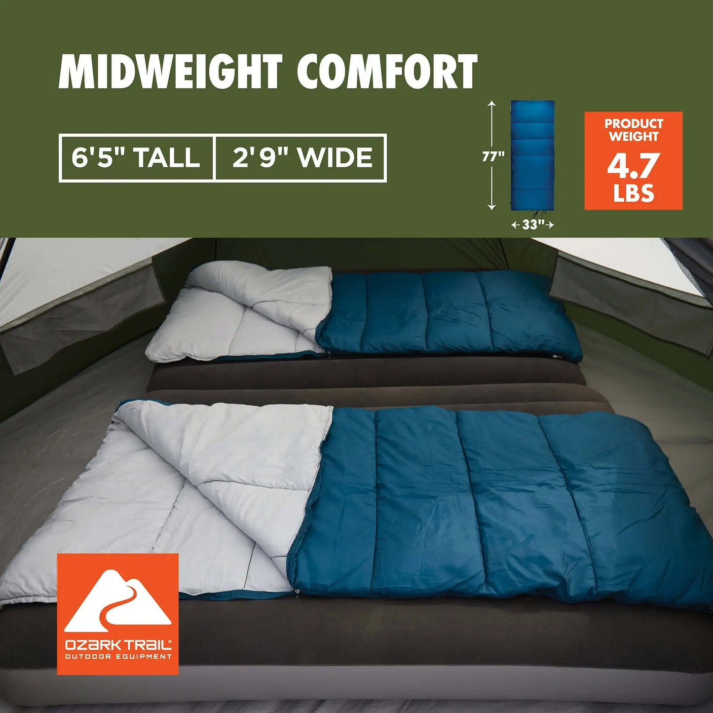 Cool Weather Rectangular Sleeping Bag