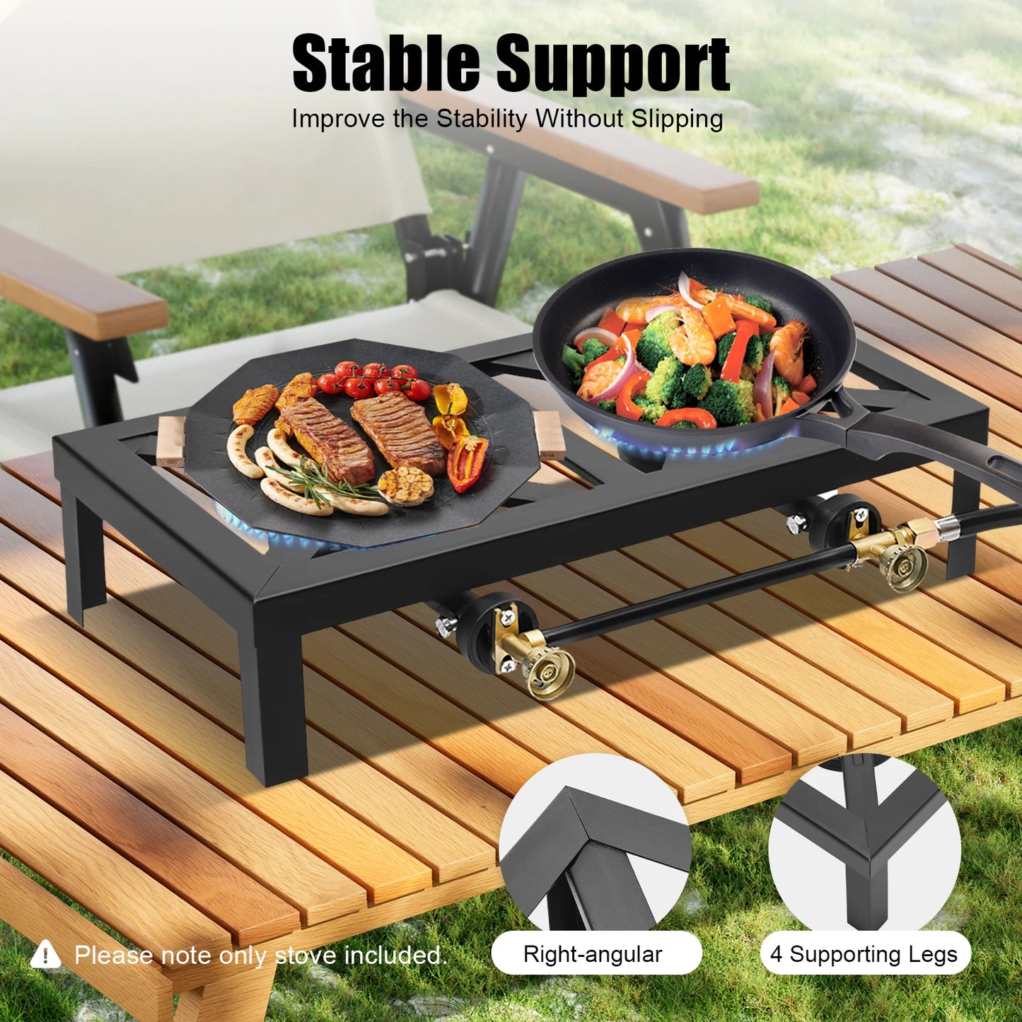 Double Burner Gas Camping  Stove