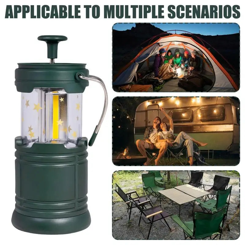 Outdoor Camping Light Hangable Tent Lamp Retro Waterproof Light Long Battery Life For Family Accident Preparation Option