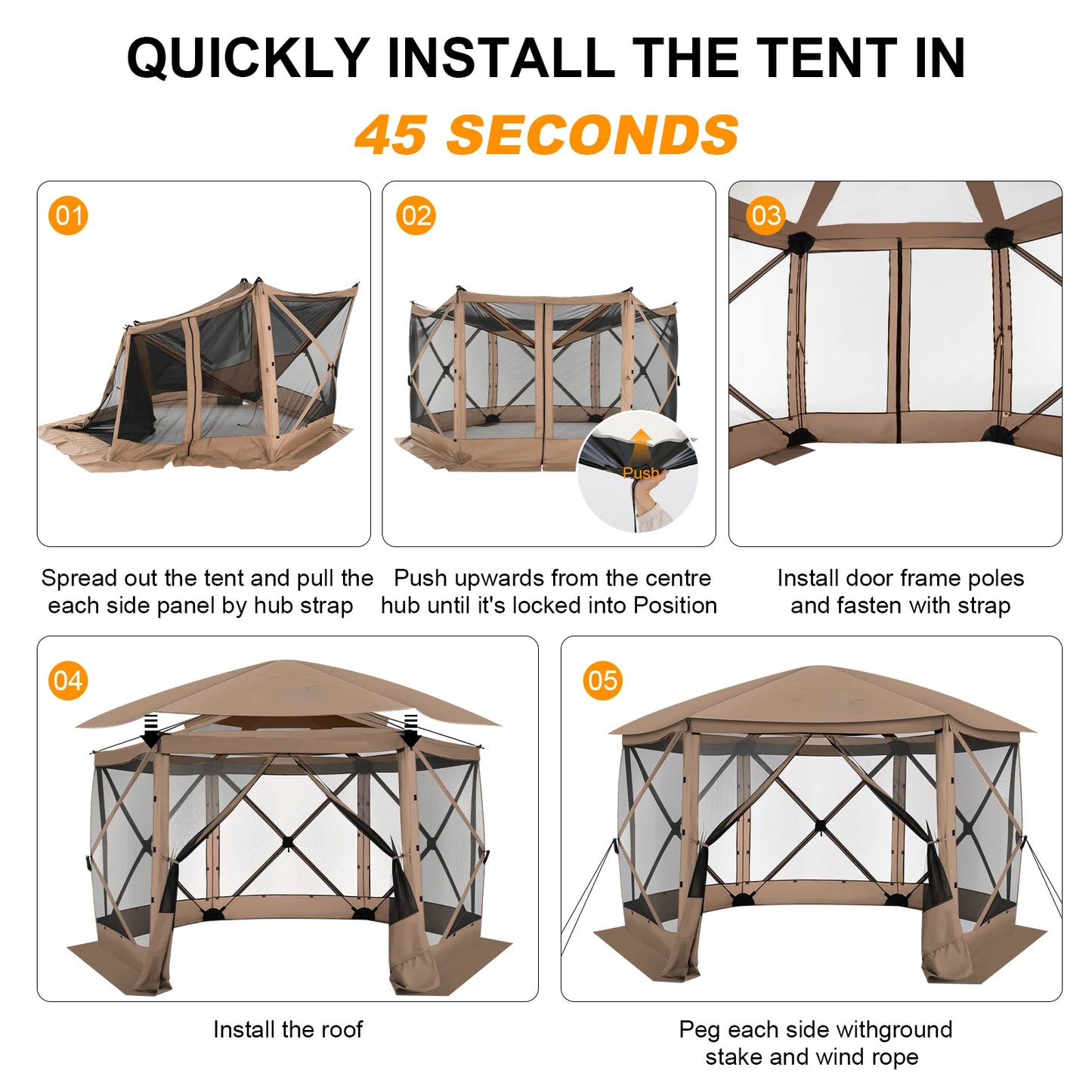 Pop up Gazebo Screen Tent for Camping