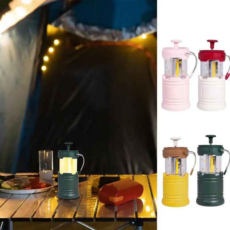 Outdoor Camping Light Hangable Tent Lamp Retro Waterproof Light Long Battery Life For Family Accident Preparation Option