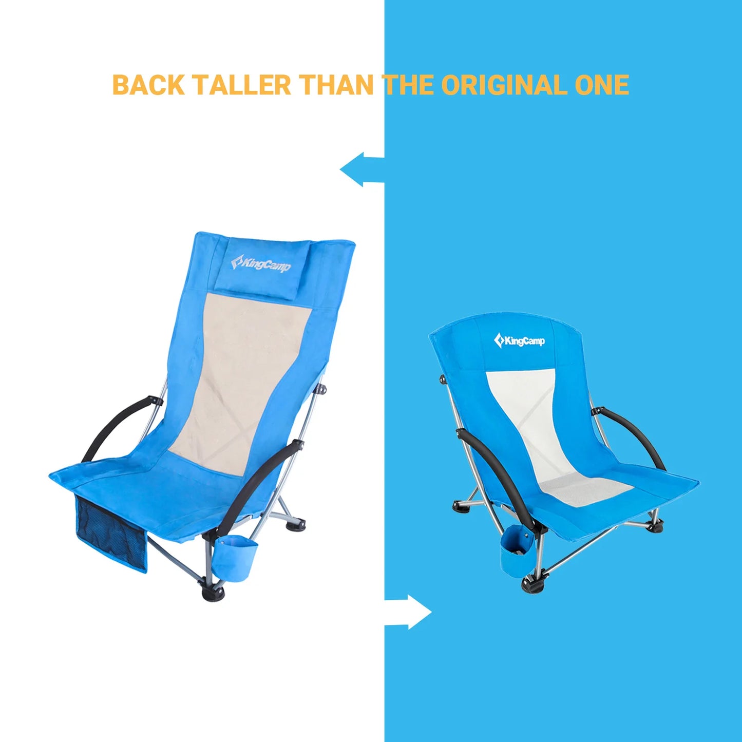 High Back Beach Chair

 Backpack Chair, Camping BBQ Beach Travel Picnic with Padded Armrests with Cup Holder, Portable
