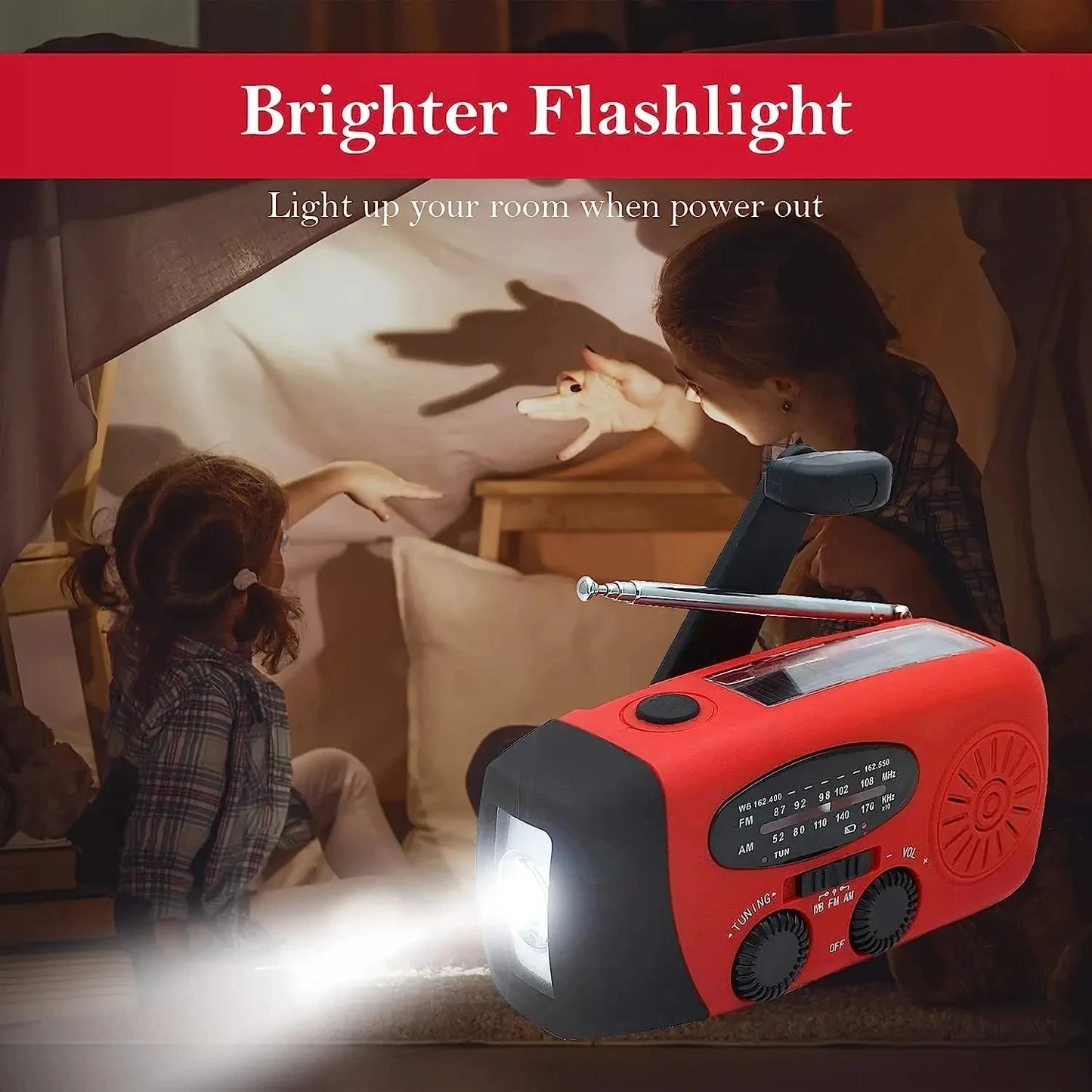 Solar Hand Crank Camping Light w/ AM/FM Radio