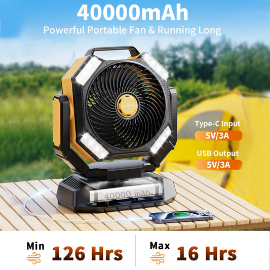 Portable Battery-Operated Camping Fan