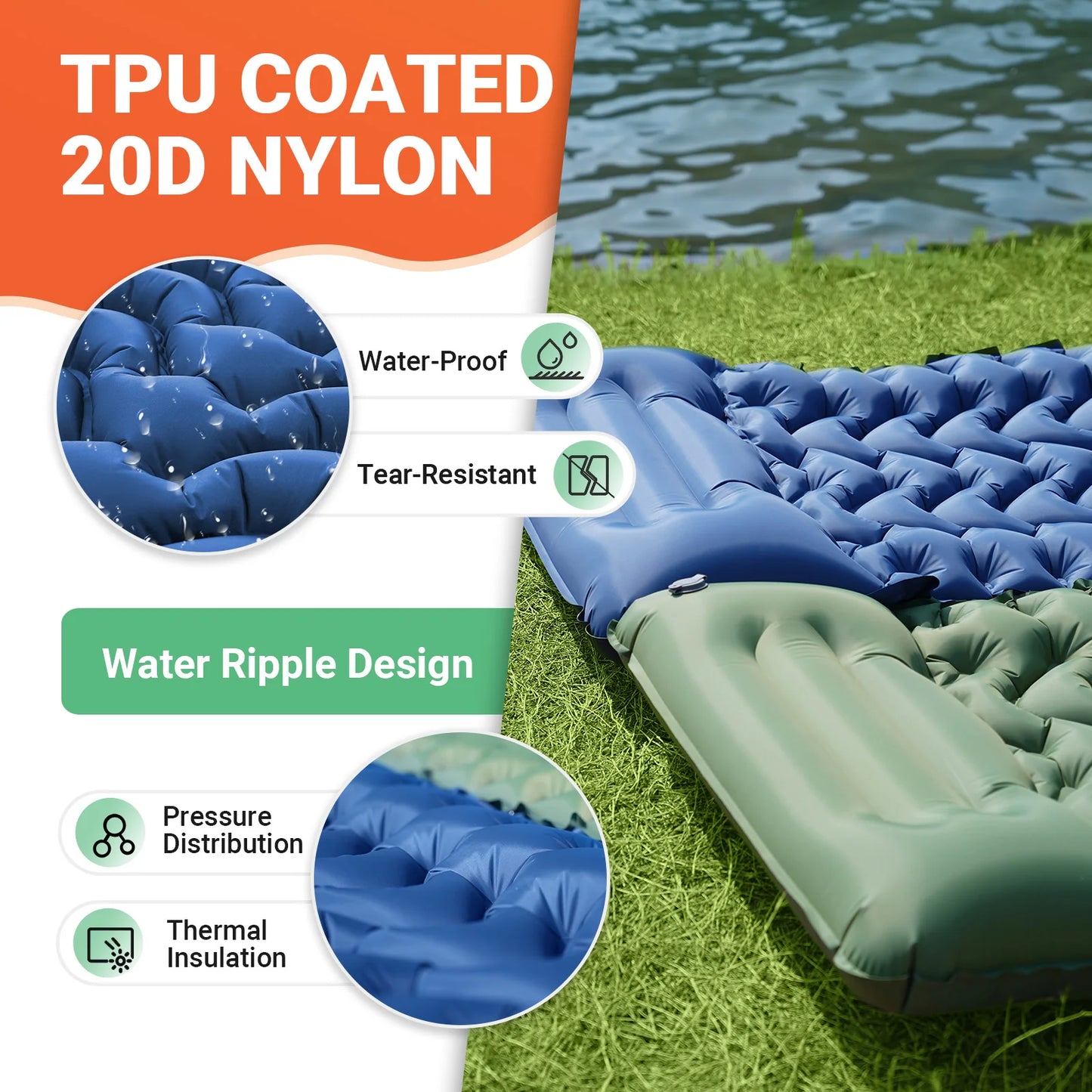 Self Inflating Sleeping Pad with Foot Pump